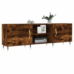 Berkfield Home TV Cabinet Smoked Oak 150x30x50 cm Engineered Wood in Brown - Size: 150 x 30 x 50 cm - thumbnail 3