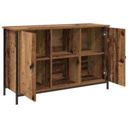 Berkfield Home TV Cabinet Artisan Oak 101x35x65 cm Engineered Wood & Steel in Brown - Size: 101 x 35 x 65 cm - thumbnail 2