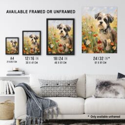 "Artery8 Shih Tzu In Wildflower Field Claude Monet Style Dog Oil Painting Extra Large XL Unframed Wall Art Poster Print - Size: W24"" x H32""" - thumbnail 3