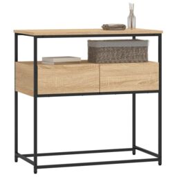 Berkfield Home Console Table Sonoma Oak 75x40x75 cm Engineered Wood in Brown - Size: 75 x 40 x 75 cm - thumbnail 3