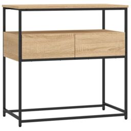 Berkfield Home Console Table Sonoma Oak 75x40x75 cm Engineered Wood in Brown - Size: 75 x 40 x 75 cm - thumbnail 2