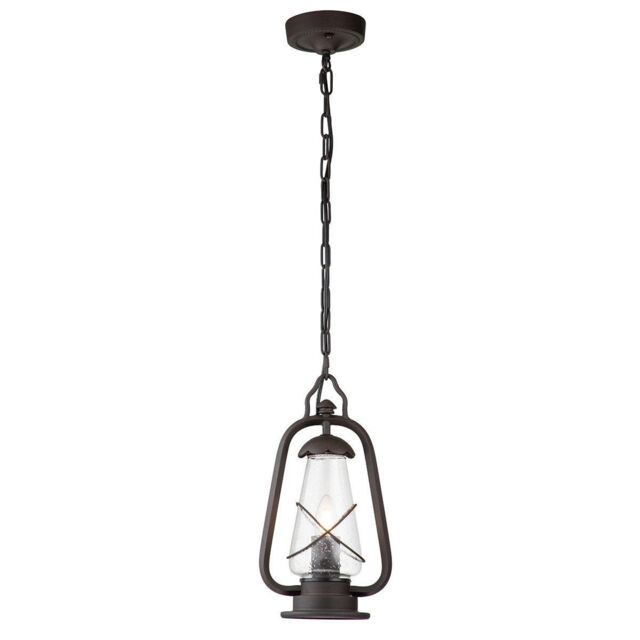 Netlighting Miners 1 Light Outdoor Ceiling Chain Lantern Old Bronze IP44 E14 in Brown - image 1