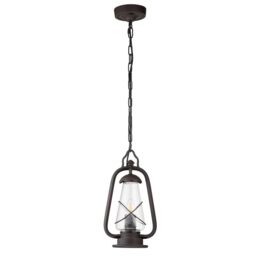 Netlighting Miners 1 Light Outdoor Ceiling Chain Lantern Old Bronze IP44 E14 in Brown - thumbnail 2