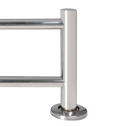 Berkfield Home Stainless Steel Towel Rack 2 Tubes in Silver - thumbnail 5
