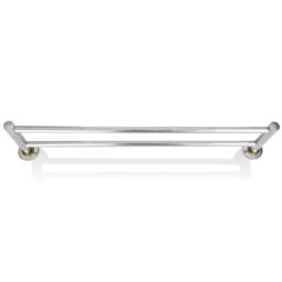 Berkfield Home Stainless Steel Towel Rack 2 Tubes in Silver - thumbnail 3