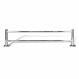Berkfield Home Stainless Steel Towel Rack 2 Tubes in Silver - thumbnail 4