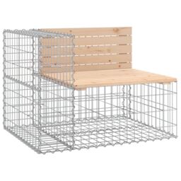 Berkfield Home Garden Bench Gabion Design 184x71x65.5 cm Solid Wood Pine in Brown - thumbnail 3