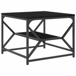 Berkfield Home Black Oak Coffee Table with Shelf, 51x50x40 cm, Made from Wood - Size: 51 x 50 x 40 cm - thumbnail 2
