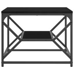 Berkfield Home Black Oak Coffee Table with Shelf, 51x50x40 cm, Made from Wood - Size: 51 x 50 x 40 cm - thumbnail 6