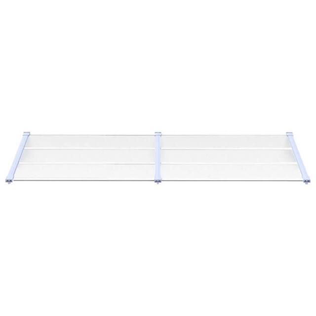 Berkfield Home Durable Door Canopy Grey & Transparent 239x90 cm Polycarbonate in Clear - image 1