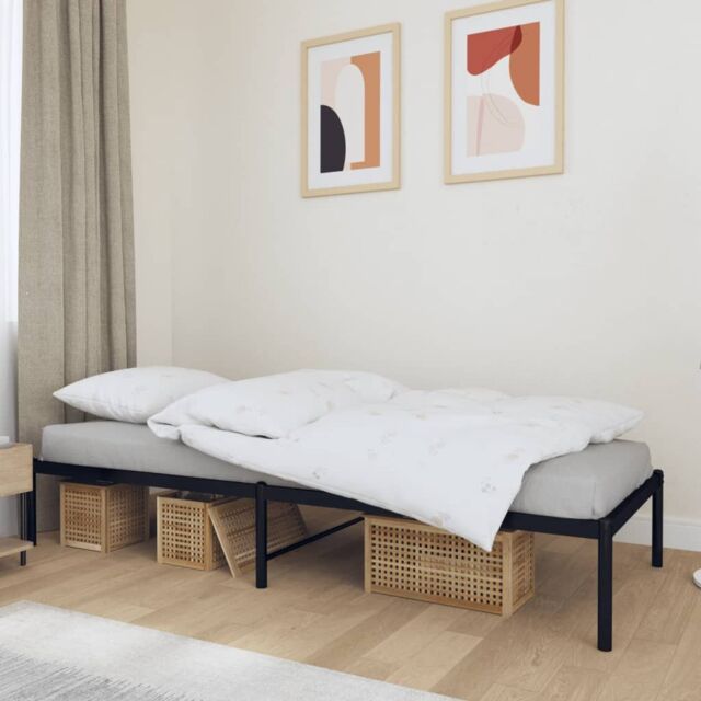 Berkfield Home Metal Bed Frame Black 75x190 cm Small Single - image 1