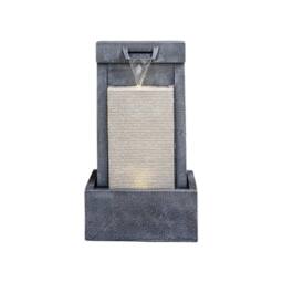 Ivyline Outdoor Contemporary Cube Water feature - L47 x W37 x H83 cm - Black - thumbnail 1