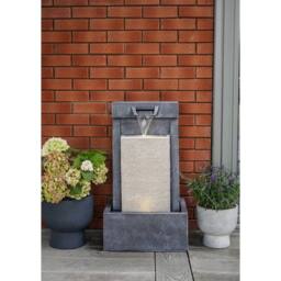 Ivyline Outdoor Contemporary Cube Water feature - L47 x W37 x H83 cm - Black - thumbnail 4