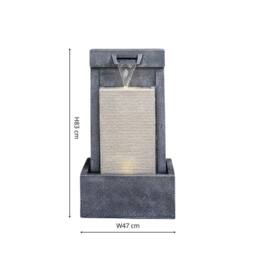Ivyline Outdoor Contemporary Cube Water feature - L47 x W37 x H83 cm - Black - thumbnail 5
