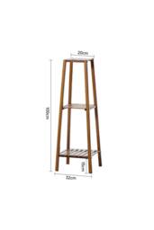 ExtraStar Vintage Solid Wood Tiered Plant Stand with Slatted Shelves in Brown - thumbnail 4