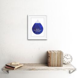 "Artery8 Wall Art Print Rumi You Are Entire Ocean Drop Artwork Framed 9X7 Inch in White - Size: W7"" x H9""" - thumbnail 2