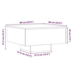 Berkfield Home Coffee Table Old Wood 60x60x31.5 cm Engineered Wood in Brown - thumbnail 9