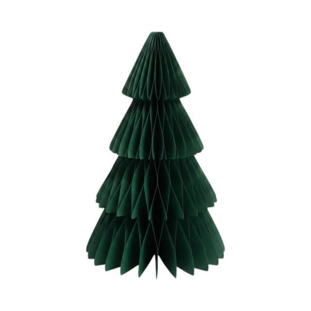 Four Candle Set of 3 Dark Green Paper Christmas Trees 30cm - image 1