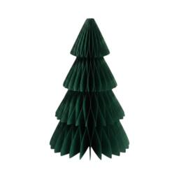 Four Candle Set of 3 Dark Green Paper Christmas Trees 30cm