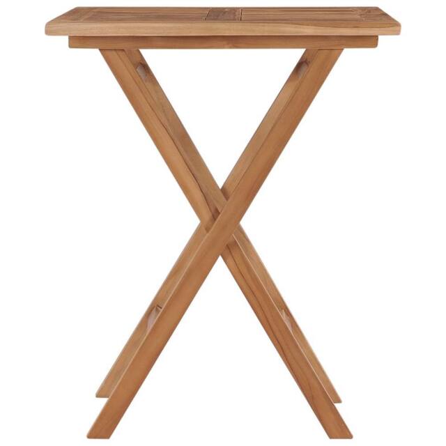 Berkfield Home Folding Garden Table 60x60x75 cm Solid Teak Wood in Brown - Size: 60 x 60 x 75 cm - image 1