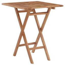 Berkfield Home Folding Garden Table 60x60x75 cm Solid Teak Wood in Brown - Size: 60 x 60 x 75 cm - thumbnail 3