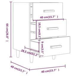 Berkfield Home Bedside Cabinet Concrete Grey 40x40x66 cm Engineered Wood - Size: 40 x 40 x 66 cm - thumbnail 8