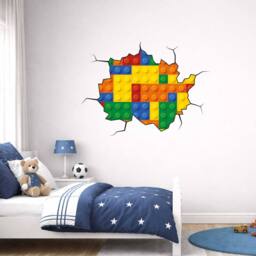 60 SECOND MAKEOVER Building Block Wall Sticker Decal 40cm x 60cm - Size: 40 cm x 60 cm - thumbnail 1