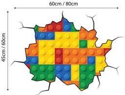 60 SECOND MAKEOVER Building Block Wall Sticker Decal 40cm x 60cm - Size: 40 cm x 60 cm - thumbnail 2