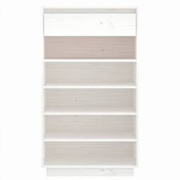 Berkfield Home Shoe Cabinet White 60x34x105 cm Solid Wood Pine - Size: 60 x 34 x 105 cm - thumbnail 5