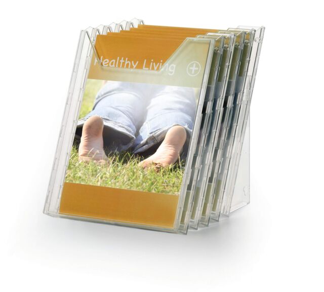 Durable COMBIBOXX 5 Literature Tray - Stand & Wall - A4 Portrait - Clear - Size: 1 Pack - image 1