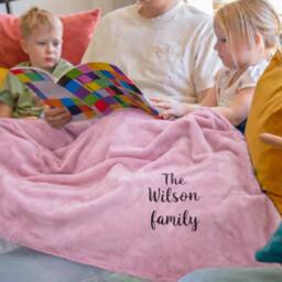 Duncan Stewart Personalised Ultra Soft Blanket Throw in Light Pink