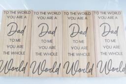 Amaya Rose Ltd Dad To Me You Are The World. Solid Wood Plaque Rustic Shelf Décor in Beige - thumbnail 5
