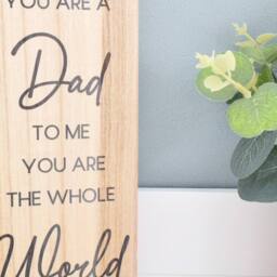 Amaya Rose Ltd Dad To Me You Are The World. Solid Wood Plaque Rustic Shelf Décor in Beige - thumbnail 3