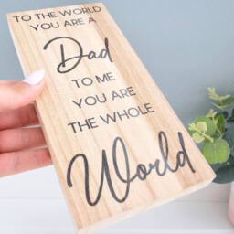 Amaya Rose Ltd Dad To Me You Are The World. Solid Wood Plaque Rustic Shelf Décor in Beige - thumbnail 4