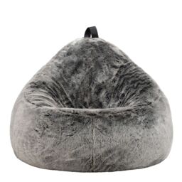 icon Cocoon Faux Fur Bean Bag Natural Bean Bag Chairs in Light Grey - thumbnail 3