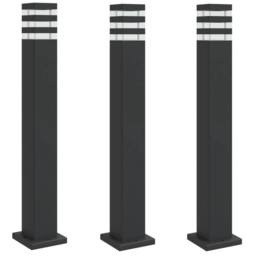 Berkfield Home Outdoor Floor Lamps 3pcs Black 80 cm Aluminium - thumbnail 3