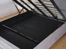 Living Comfort Bedz Chrome Edge Ottoman Gas Lift Storage Bed with 48 Inch Headboard in White - Size: Single - thumbnail 3