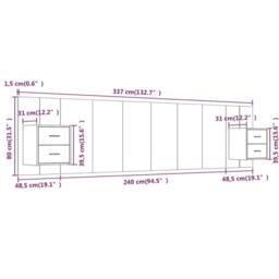 Berkfield Home Classic Bed Headboard with Cabinets Grey Sonoma Engineered Wood - thumbnail 9