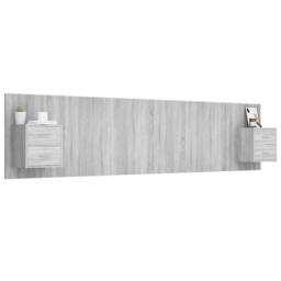 Berkfield Home Classic Bed Headboard with Cabinets Grey Sonoma Engineered Wood - thumbnail 1