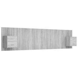 Berkfield Home Classic Bed Headboard with Cabinets Grey Sonoma Engineered Wood - thumbnail 3