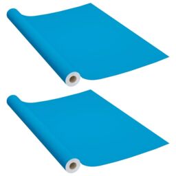 Berkfield Home Self-adhesive Furniture Films 2 pcs Azure 500x90 cm PVC in Blue - thumbnail 2