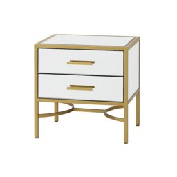 Melody Maison Gold Mirrored Bedside / Occasional Table - Venus Range in Metallic Gold - thumbnail 1