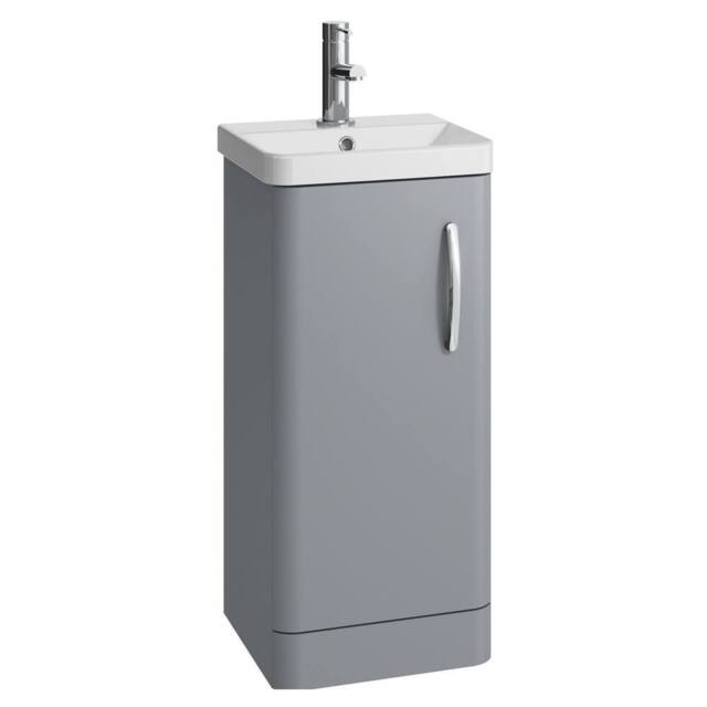 Balterley Handsacre Contemporary 1 Door Vanity Basin Unit, Gloss Grey, 400mm in Grey - image 1