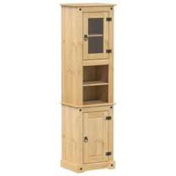 Berkfield Home Bathroom Cabinet Corona 50x40x185 cm Solid Wood Pine in Brown - Size: 50 x 40 x 185 cm - thumbnail 2