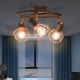 Berkfield Home Ceiling Lamp with 3 LED Filament Bulbs 12 W - thumbnail 2
