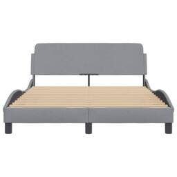 "Berkfield Home Bed Frame ""Dover"" Light Grey 135x190 cm Double Fabric" - thumbnail 4