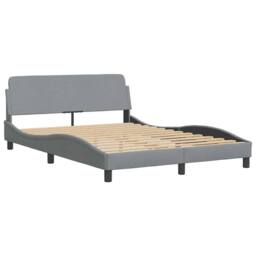 "Berkfield Home Bed Frame ""Dover"" Light Grey 135x190 cm Double Fabric" - thumbnail 3