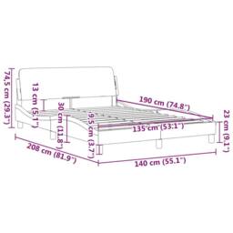 "Berkfield Home Bed Frame ""Dover"" Light Grey 135x190 cm Double Fabric" - thumbnail 9