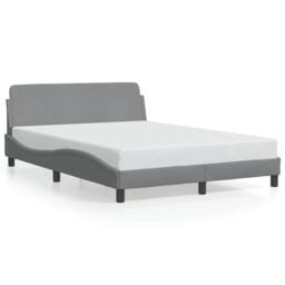 "Berkfield Home Bed Frame ""Dover"" Light Grey 135x190 cm Double Fabric" - thumbnail 2