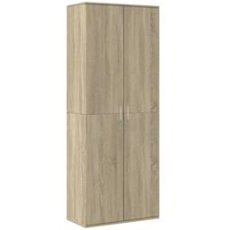 Berkfield Home Highboard Sonoma Oak 70x35x180 cm Engineered Wood in Light Tan - Size: 70 x 35 x 180 cm - thumbnail 3
